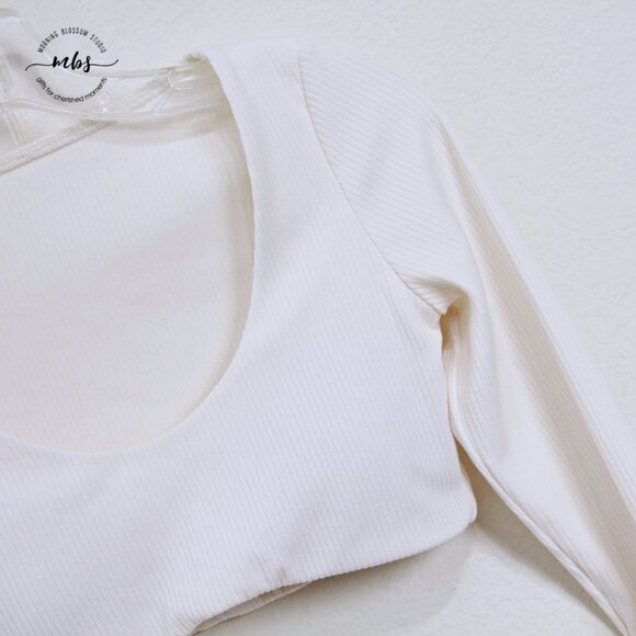 Alo Yoga Ribbed Defined Long Sleeve Bra White Women S* - Picture 4 of 7